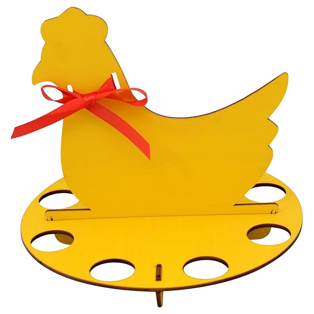 Изображение товара Подставка для яиц МУЛЬТИДОМ Курочка диаметр 20 см желтая настольная