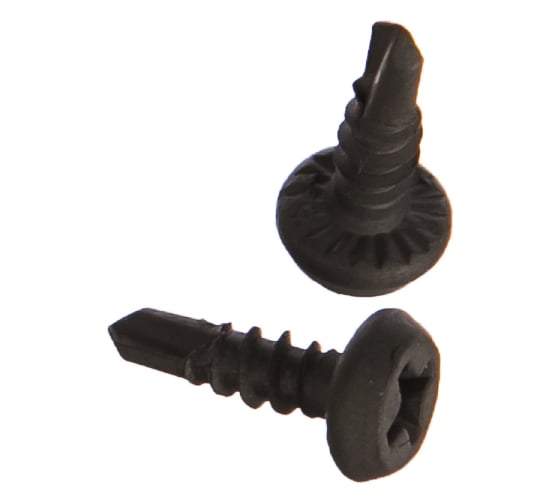 Изображение товара Саморез сверлоконечный фосфатированный для крепления листового металла, полуцилиндрическая головка (100 штук, 3.5х11) ХВАТ 22974-0