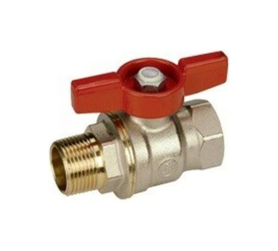 Изображение товара Шаровой кран Giacomini DADO 3/4, ВН, ручка-бабочка красная, никелированный R914 R914X024