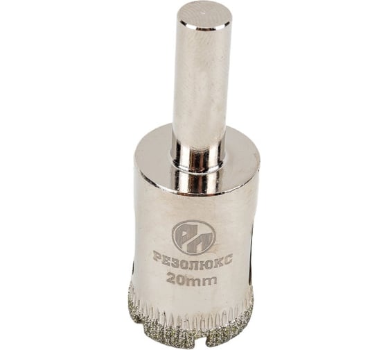 Изображение товара Коронка алмазная без направляющего сверла по стеклу и керамической плитке 20 мм РЕЗОЛЮКС 63020