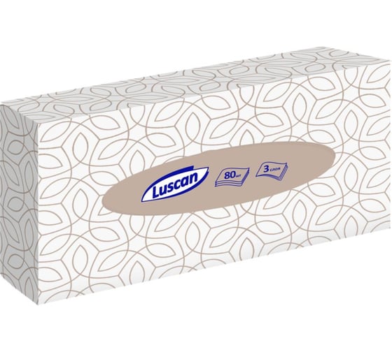 Изображение товара Косметические салфетки Luscan 3 слоя 80 шт в упаковке белые 1519345