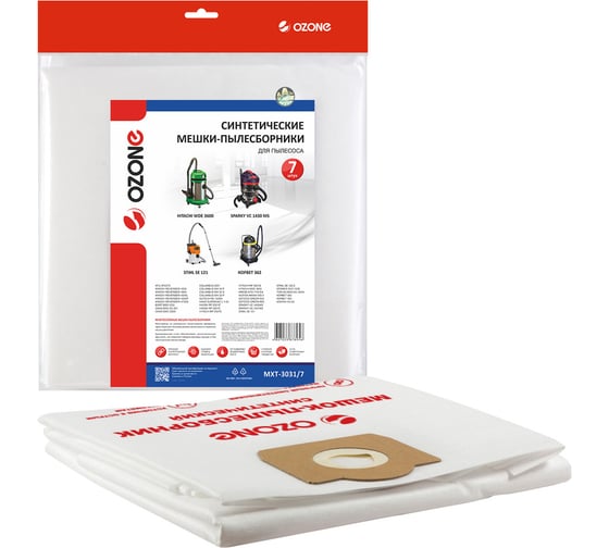 Изображение товара Мешок-пылесборник turbo синтетический 7 шт. (до 36 л) OZONE MXT-3031/7