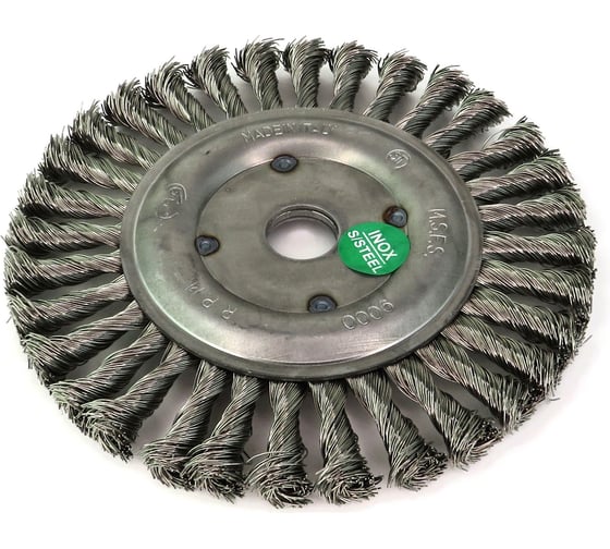 Изображение товара Щетка дисковая жгутовая для УШМ 180x11x22.2 мм, проволока нерж. сталь 0.50 мм SIT 0904