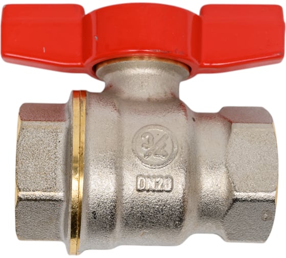 Изображение товара Шаровой кран Giacomini DADO 3/4, ВВ, ручка-бабочка красная, никелированный R911 R911X024