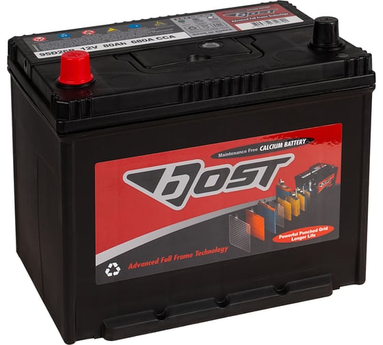 Изображение товара Аккумулятор BOST 95D26R 80L 680A, 266x172x220 451063