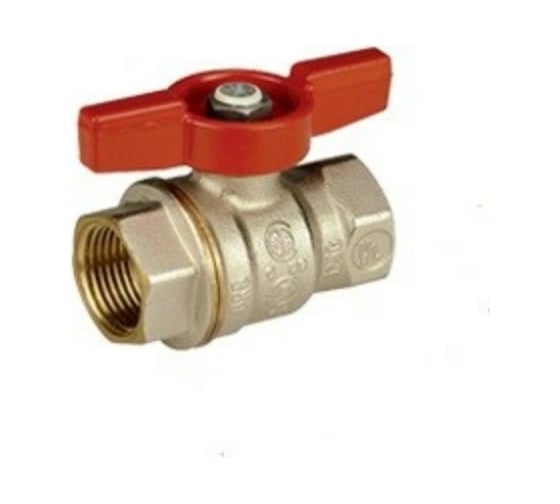 Изображение товара Шаровой кран Giacomini DADO 1/2, ВВ, ручка-бабочка красная, никелированный R911 R911X023