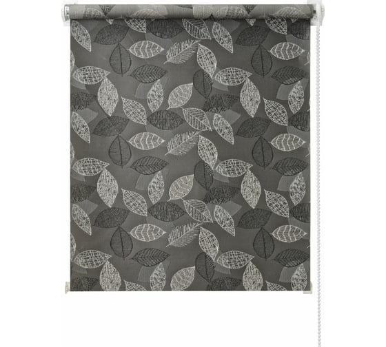 Изображение товара Рулонная штора ПраймДекор Листья, серый, 80x170 44080147