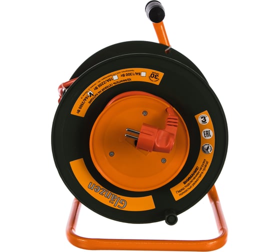 Изображение товара Силовой сварочный удлинитель на катушке с выносной розеткой 30 м ПВС 2х2,25 EB-30-010 GLANZEN 00-00000212