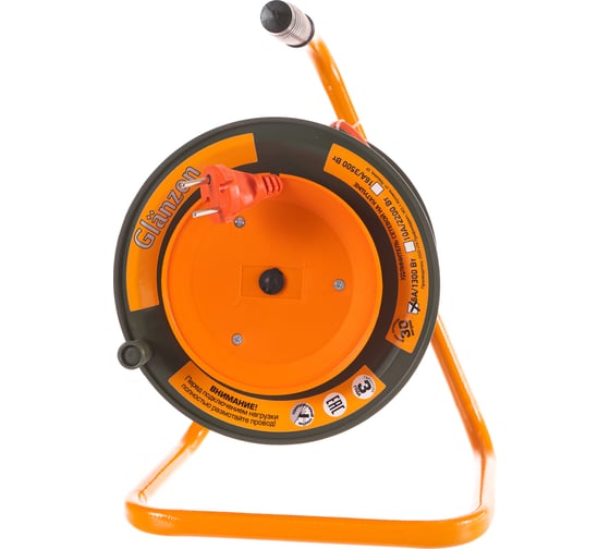 Изображение товара Силовой удлинитель на катушке с выносной розеткой ПВС 2х0,75 EB-30-001 GLANZEN 00-00000214