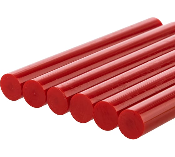 Изображение товара Стержни для клеевого пистолета универсальные красные, 11 мм x 100 мм, 6 штук, TDM ELECTRIC «Алмаз» SQ1024-0514