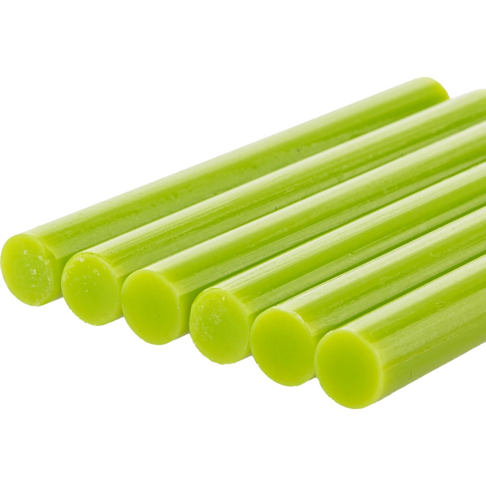 Изображение товара Клеевые стержни Алмаз зеленые универсальные 6 шт 11x100 мм