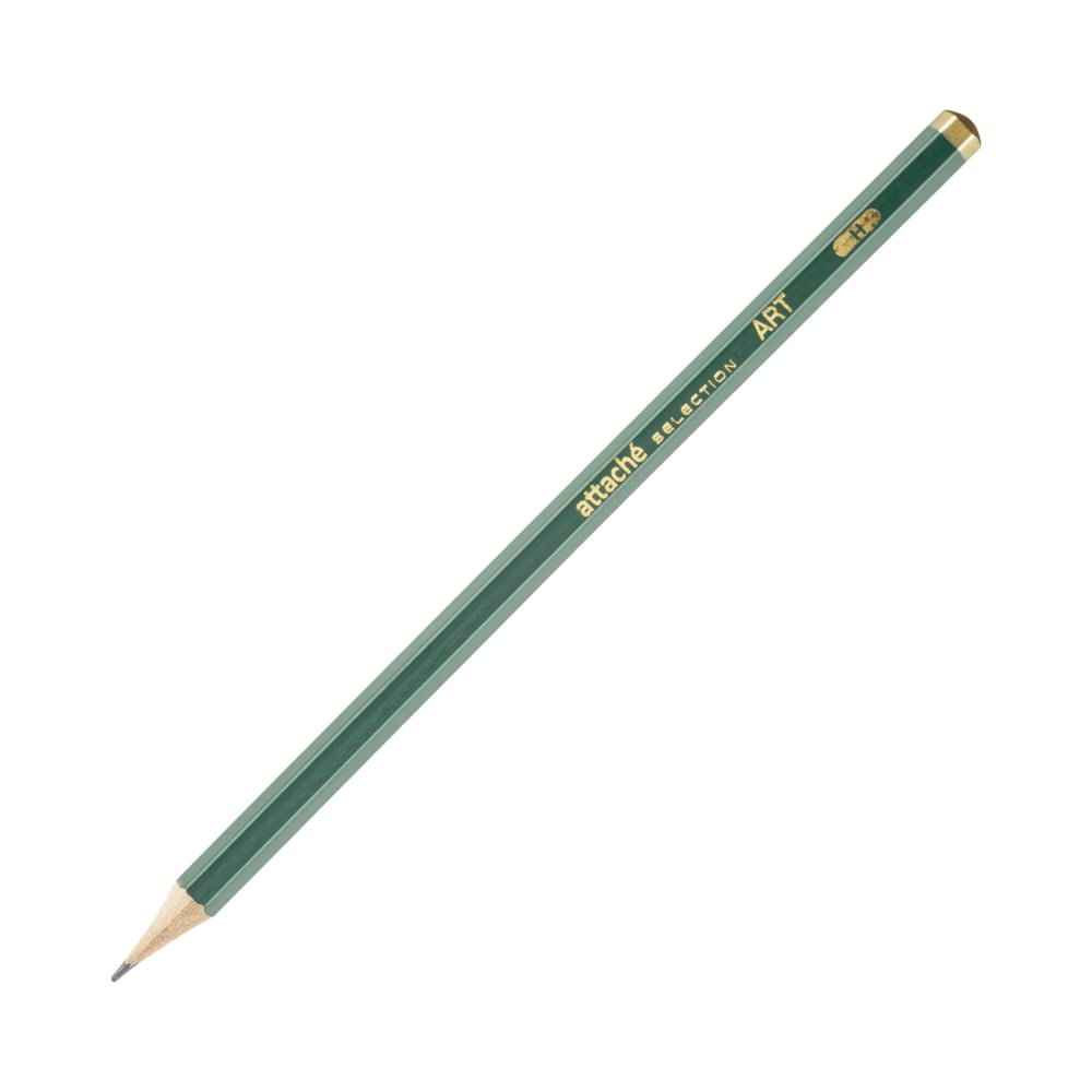 Заточенный чернографитный карандаш Attache Selection карандаш чернографитный твёрдость нв звезды с ластиком корпус треугольный заточенный микс в тубусе