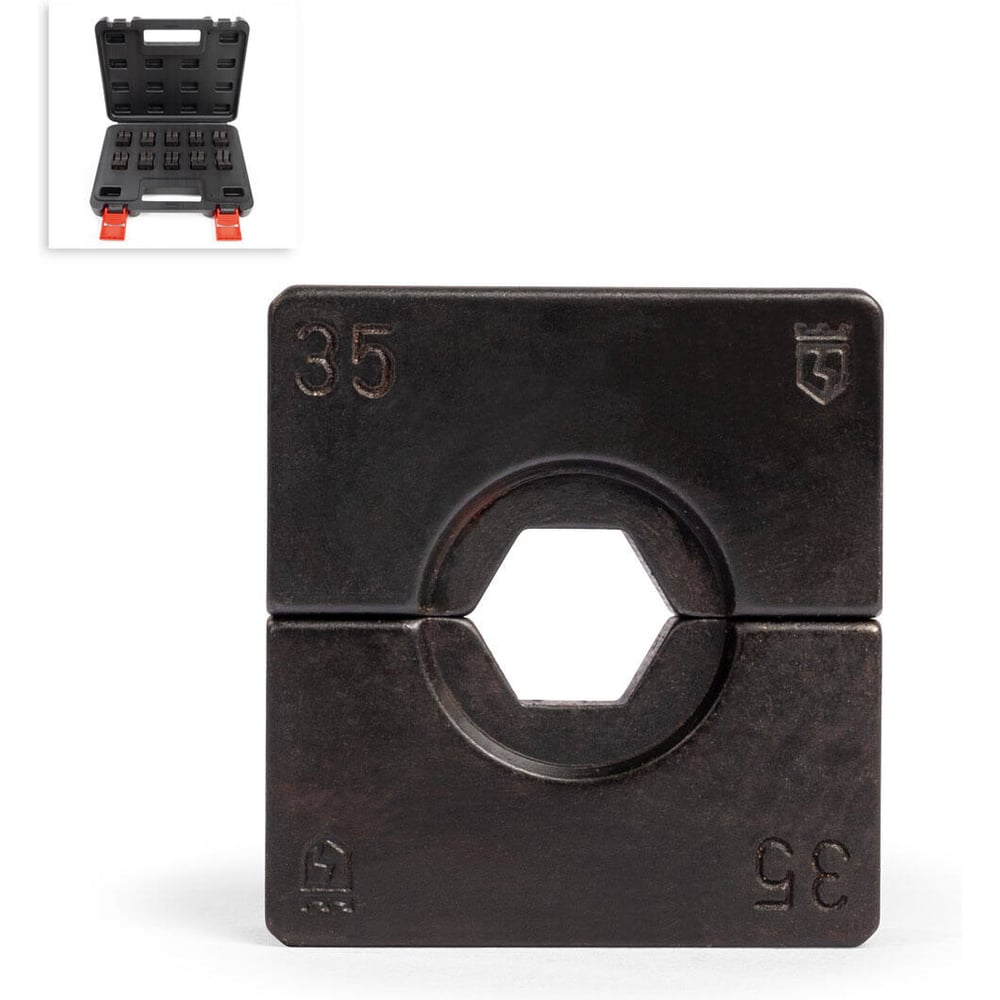 Изображение товара Набор матриц для опрессовки НМ-300-ТА КВТ 10 шт качественное соединение кабелей Изображение товара Набор матриц для опрессовки НМ-300-ТА КВТ 10 шт качественное соединение кабелей