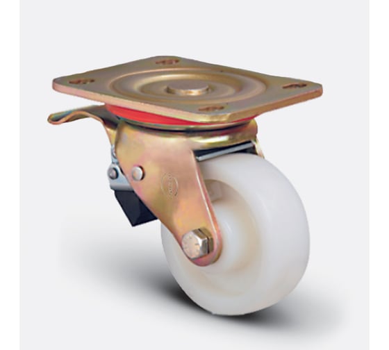 Изображение товара Колесо с поворотной платформой и тормозом EMES ED01HKZ100X35F