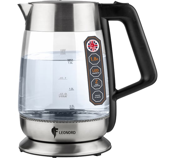 Изображение товара Электрический чайник Leonord LE- 1508 1.8 л стекло, пластик 104866