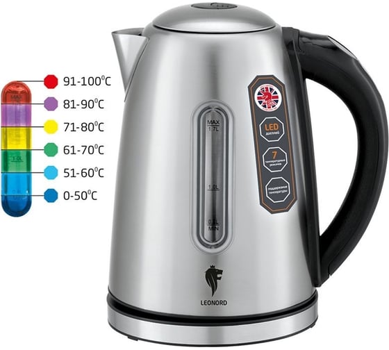 Изображение товара Электрический чайник Leonord LE- 1506 1.7 л стальной 104864