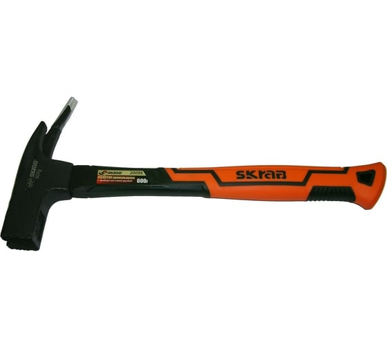 Изображение товара Молоток кровельщика SKRAB с фибергласовой ручкой, оранжевый 600 г 20086