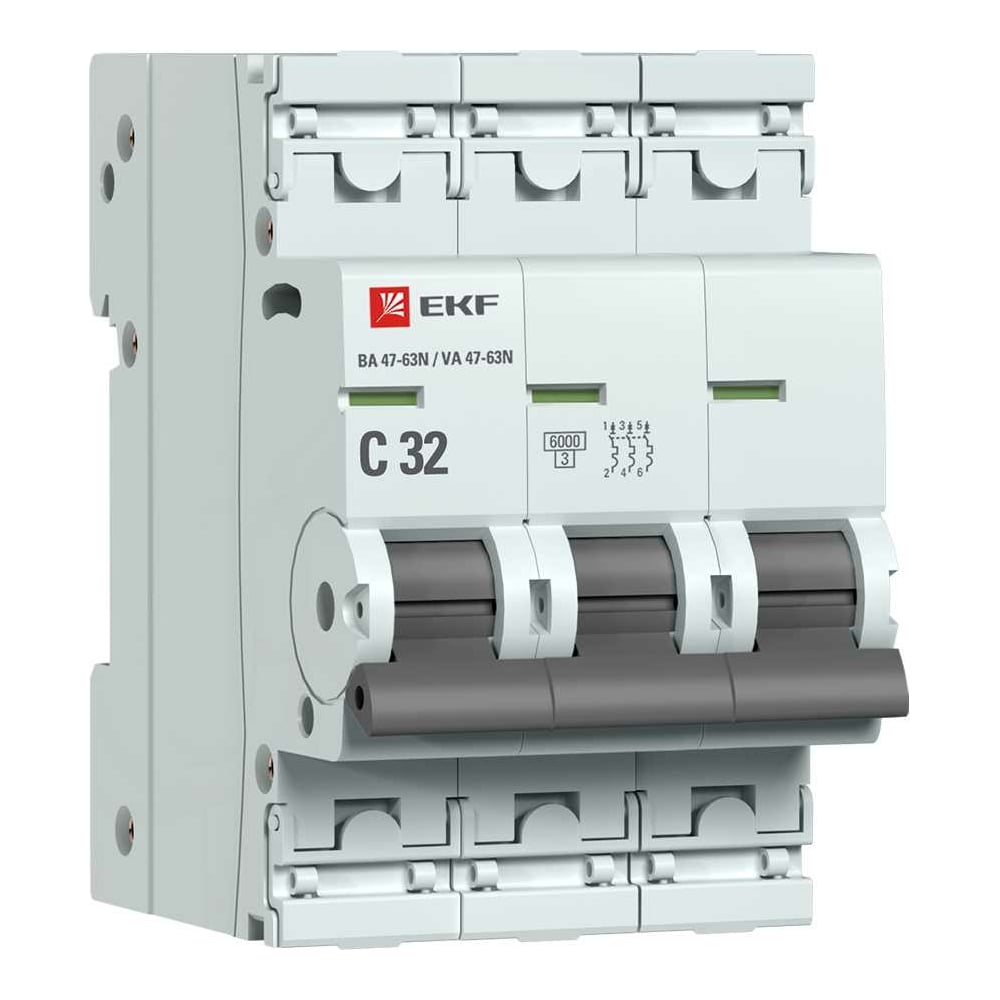 Автоматический выключатель EKF выключатель автоматический модульный 3п c 50а 10ка ва 47 100 proxima ekf mcb47100 3 50c pro