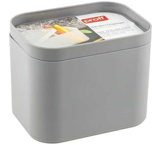Изображение товара Органайзер PROFF PLASTIK 2-секционный 150x110x120 мм MINI с разделителями, серый, пластиковый ИН-2601870с