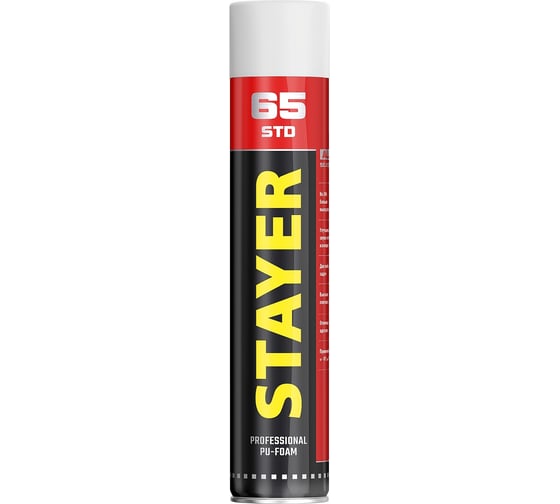 Изображение товара Адаптерная полиуретановая пена STAYER STD Professional всесезонная, выход до 65 л, 800 мл 41134