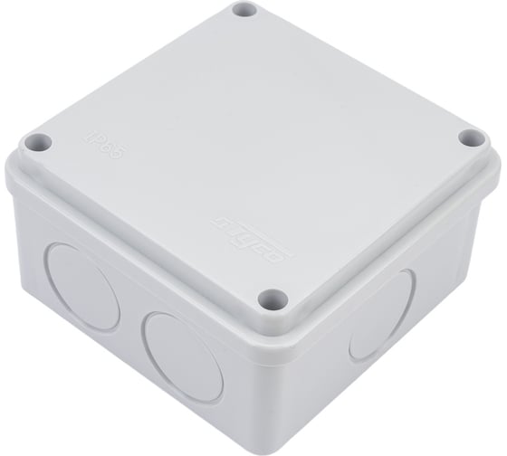 Изображение товара Коробка распаячная для открытой проводки Рувинил 100x100x50 без гермовводов 67049