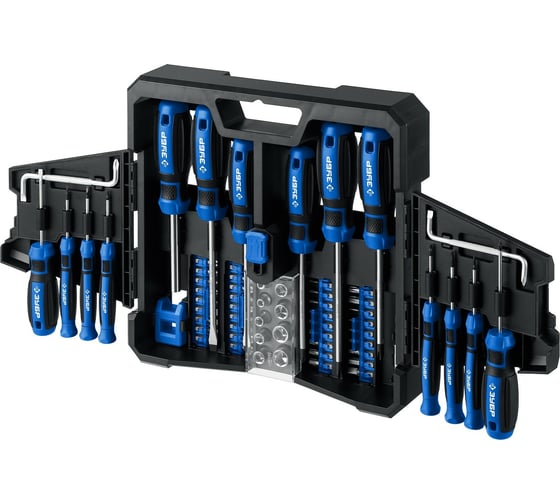 Изображение товара Набор отверток с насадками ЗУБР Профессионал-63 63 шт. 25243