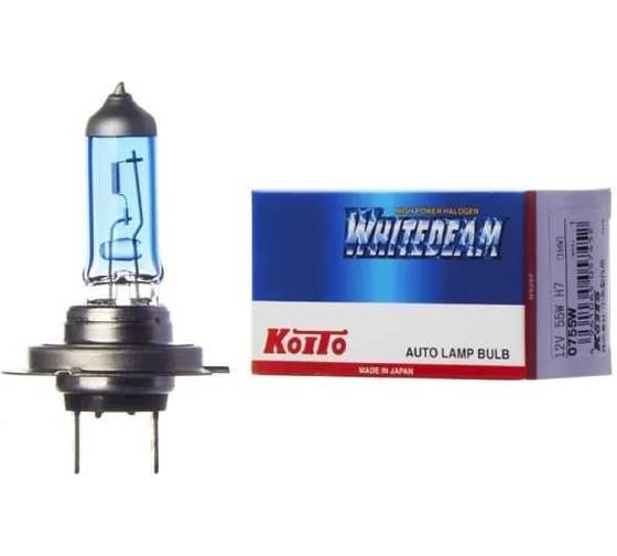 Изображение товара Высокотемпературная лампа KOITO Whitebeam H7, 12 В, 55 Вт, 100 Вт, 4200 K, уп. 1 шт. 0755W 117801