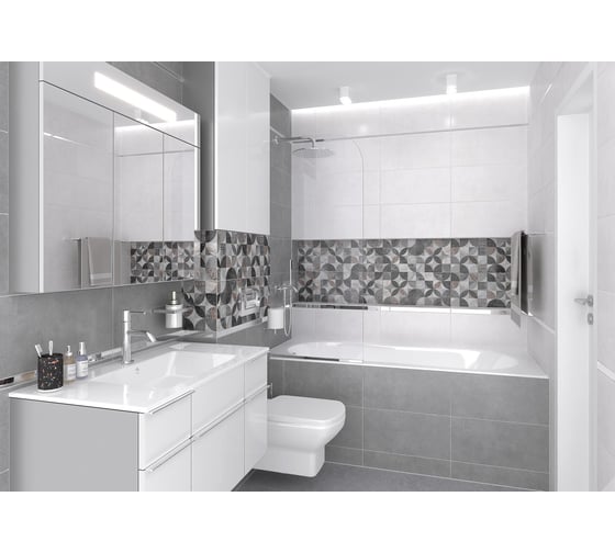 Изображение товара Керамическая настенная плитка LAPARET Focus белый, 25x50 см, 1.5 кв. м, 12 плиток в упаковке х9999281791