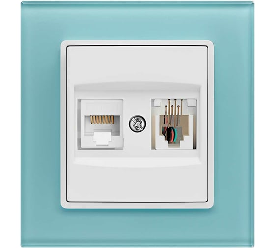 Изображение товара Розетка Metronex Electric Exclusive Blue для сетевого кабеля LAN + Phone FRZ00070023BLU