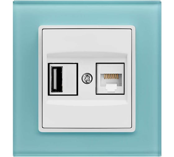 Изображение товара Розетка Metronex Electric Exclusive Blue для USB + сетевого кабеля LAN FRZ00050504SIN