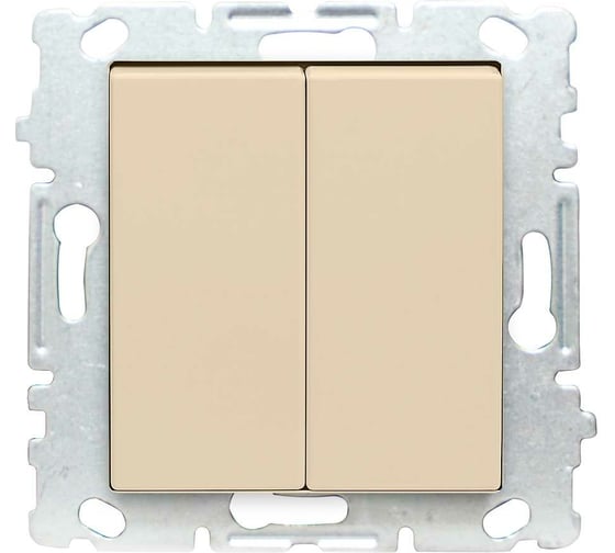 Изображение товара Выключатель Metronex Electric Roma Кремовый двухклавишный без рамки FVK010126MLK