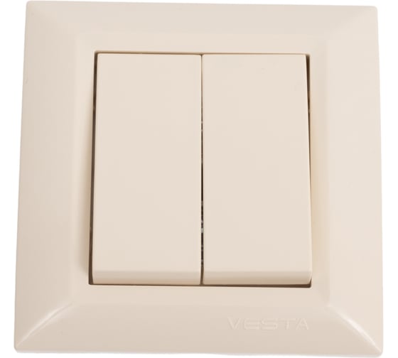 Изображение товара Выключатель Metronex Electric Roma Кремовый двухклавишный FVK010122MLK