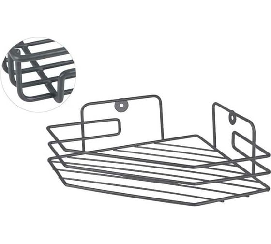 Изображение товара Угловая полка Рыжий кот 20,5x20,5x6,5 см (термопластичное покрытие) графит 310868