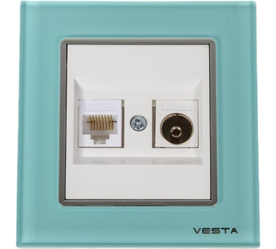 Изображение товара Розетка Metronex Electric Exclusive Blue для сетевого кабеля LAN + TV FRZTV010002BLU