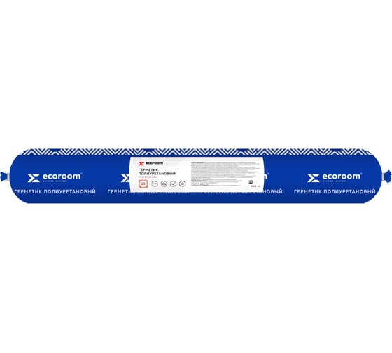 Изображение товара Полиуретановый герметик ECOROOM PU-25 серый, 600 мл Е-Герм-3676/сер