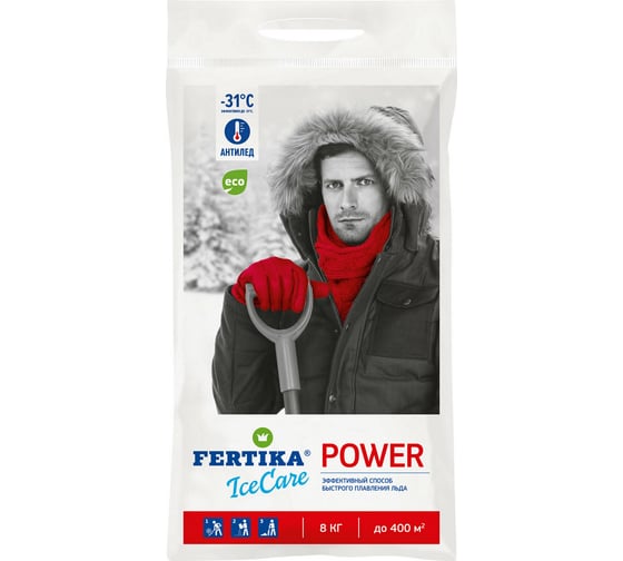 Изображение товара Противогололедный реагент Fertika ICECARE POWER 8 кг Ф03552