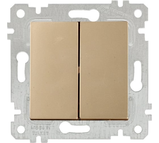 Изображение товара Двухклавишный выключатель Mutlusan Electric, золото 2200 402 0280