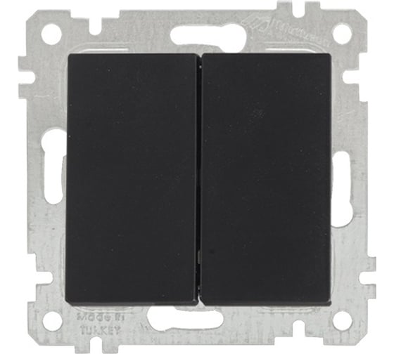 Изображение товара Двухклавишный выключатель Mutlusan Electric, черный 2200 402 0284