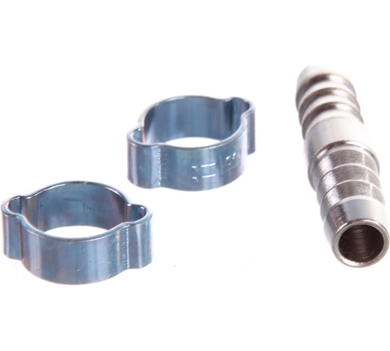 Изображение товара Переходник 8 мм елочка на елочку, с двумя обжимными кольцами 11Х13 мм, блистер FUBAG 180391 B