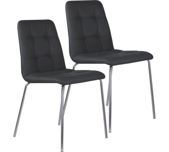 Изображение товара Стулья BRABIX Twins Cf-011 комплект 2 шт, хромированный каркас, экокожа, черный 532765