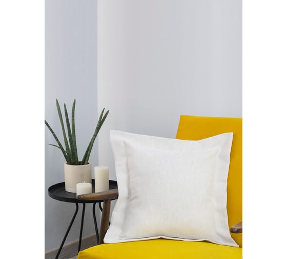 Изображение товара Декоративная подушка на молнии Kauffort Велия, 50x50, крем 122016620