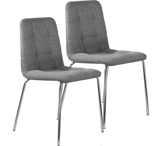 Изображение товара Стулья BRABIX Twins Cf-011 комплект 2 шт, хромированный каркас, ткань, серый 532767