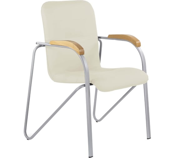 Изображение товара Кресло BRABIX Samba Cf-106 Box-2 серый каркас, наладки бук, кожзам бежевый 532764