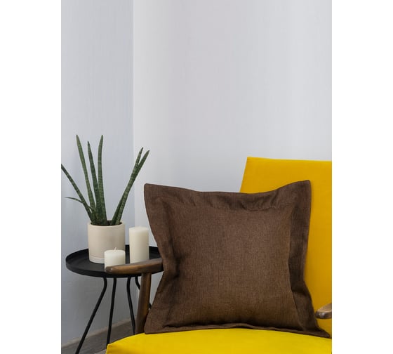 Изображение товара Декоративная подушка на молнии Kauffort Dimaut, 50x50, коричневый 122011630