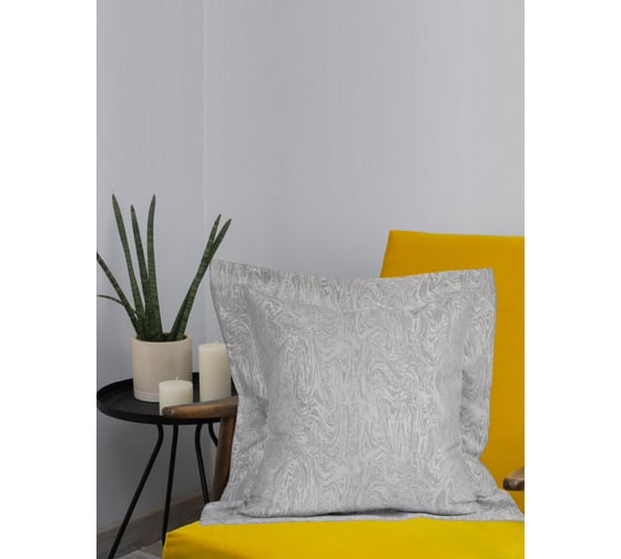 Изображение товара Декоративная подушка на молнии Kauffort Сабина, 50x50, нежно-серый 122017660