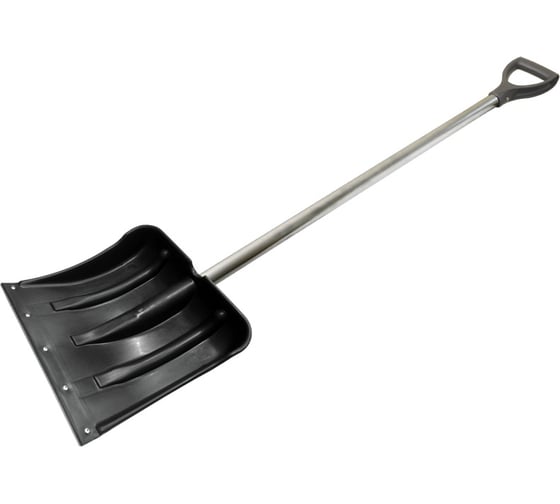 Изображение товара Снеговая лопата Без бренда 360x360 мм, алюминиевый черенок, диаметр 32 мм, с ручкой 68108-3