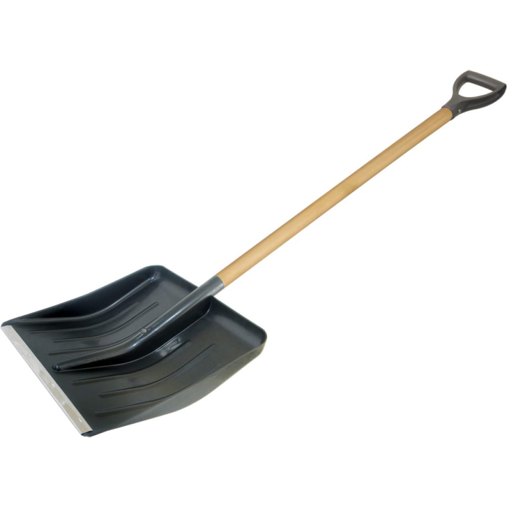 Лопата для снега Россия лопата для уборки снега сибртех 61663 пластиковая 400х390х1470 мм деревянный черенок