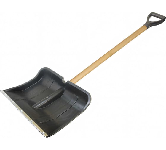Изображение товара Лопата для снега Без бренда 500x382 мм, деревянный черенок, диаметр 32 мм, с ручкой 68106-2
