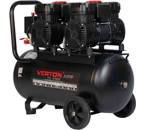 Изображение товара Компрессор VERTON air ac-50/480 230 В, 50 Гц, безмасляный, 480 л/м, 50 л, 8 б, 4 кВт, 2850 об/мин, рапид/быстросъем 01.14019.13925
