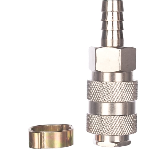 Изображение товара Разъемное соединение FUBAG рапид муфта _елочка 10мм с обжимным кольцом 15x18мм 180122